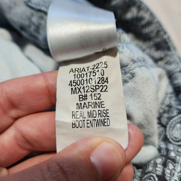 Ariat women's REAL Marine mid rise boot cut jeans entwined 32 L - Picture 6 of 8